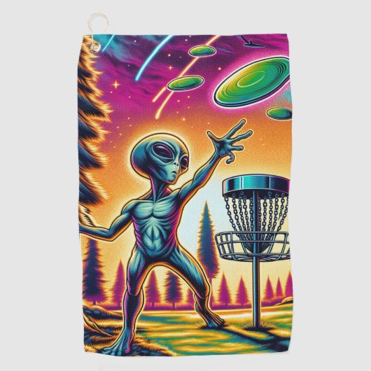 地球外エイリアンディスクゴルフ ゴルフタオル (正面)