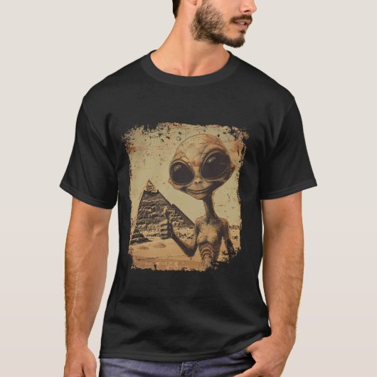 地球外エイリアン古代ピラミッドSF Tシャツ (正面)