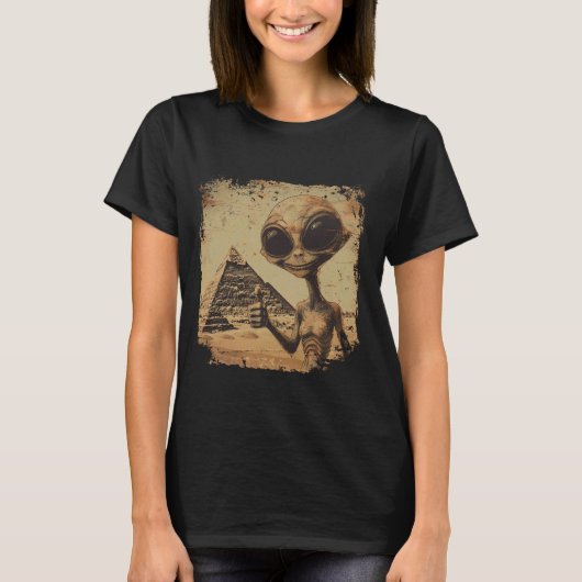 地球外エイリアン古代ピラミッドSF Tシャツ (正面)