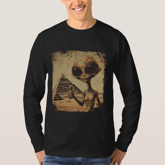 地球外エイリアン古代ピラミッドSF Tシャツ (正面)