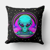 地球外エイリアン飛んでいるa UFO クッション (正面)