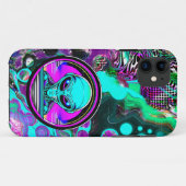 地球外エイリアン飛んでいるa UFO Case-Mate iPhoneケース (裏面(横))