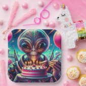 地球外エイリアン食べ物のお誕生日ケーキ ペーパープレート (パーティー)