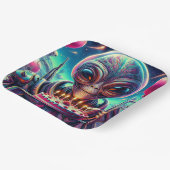 地球外エイリアン食べ物のお誕生日ケーキ ペーパープレート (傾斜あり)