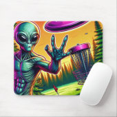 地球外及び飛んでいる円盤ゴルフソーサー マウスパッド (マウス)