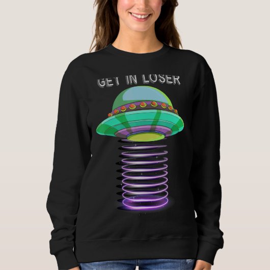 地球外宇宙のUfo誘拐負のエイリアン スウェットシャツ (正面)