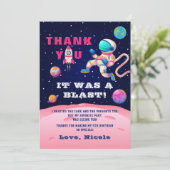 地球外宇宙パーティーピンク宇宙飛行士銀河系 サンキューカード (スタンド正面)