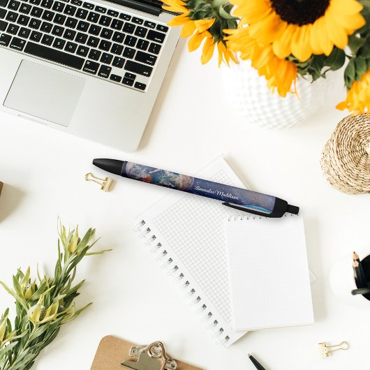 地球外宇宙銀河系惑星モノグラムの 黒ボールペン