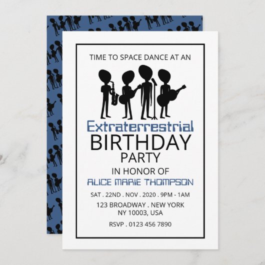 地球外帯、誕生日 招待状 (正面/裏面)