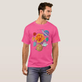 地球太陽の太陽系惑星天文学研究星園 Tシャツ (正面フル)