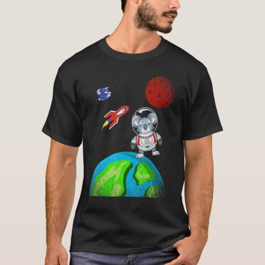 地球宇宙オーストラリア動物ロケット宇宙飛行士Koal Tシャツ (正面)