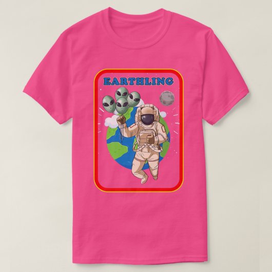 地球宇宙飛行士UFO惑星地球 Tシャツ (デザイン正面)
