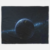 地球宇宙 フリースブランケット (正面(横))