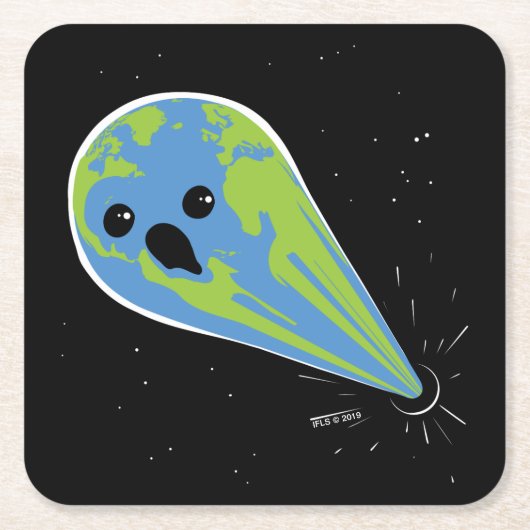 地球対ブラックホール スクエアペーパーコースター (正面)