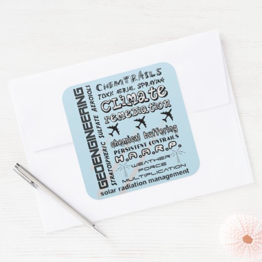 地球工学化学は有毒エーロゾルを追跡 スクエアシール (封筒)