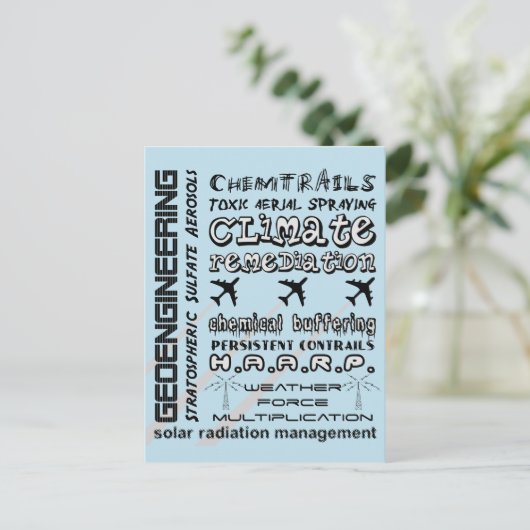 地球工学化学は有毒エーロゾルを追跡 ポストカード (スタンド正面)