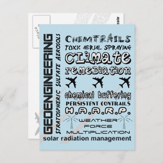 地球工学化学は有毒エーロゾルを追跡 ポストカード (正面/裏面)