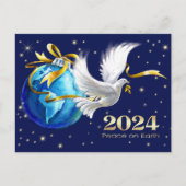 地球平和。2022年の平和ハト シーズンポストカード (正面)