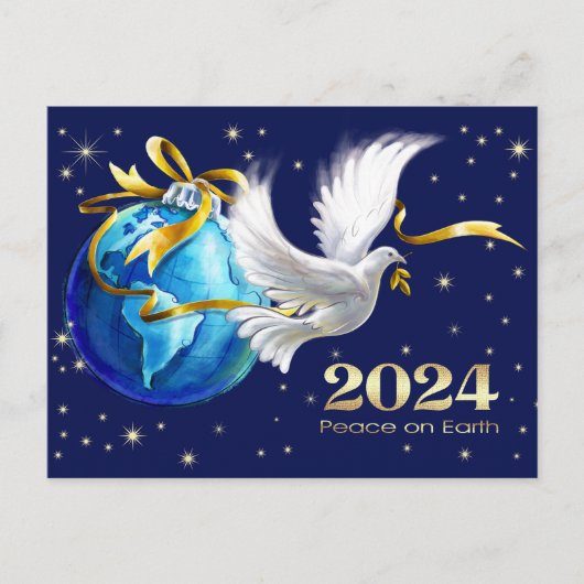地球平和。2022年の平和ハト シーズンポストカード (正面)