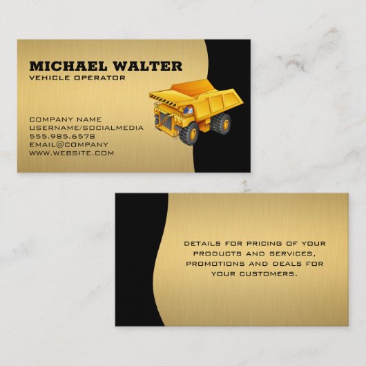 地球引越し業者 | 大型建築車 名刺 (正面/裏面)