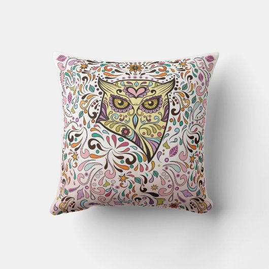 地球後を追の果てまでフクロウ クッション (裏面)