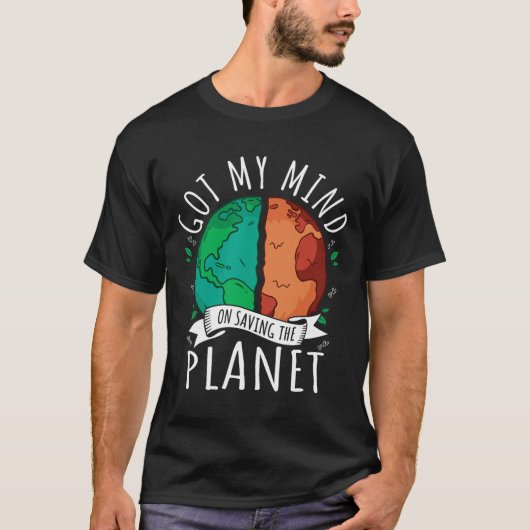 地球得の気候救変動に対する私の考え Tシャツ (正面)