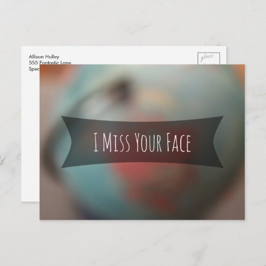 地球恋しく思の写真上の「私の顔ぼやけ」 ポストカード (正面/裏面)