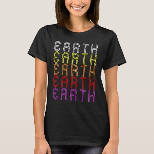 地球惑星レトロヴィンテージ天文学Tシャツ Tシャツ (正面)