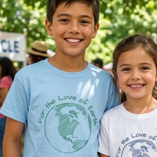 地球愛が詰まったエコフレンドリーな子供ギフト Tシャツ