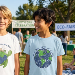 地球愛が詰まったエコフレンドリーな子供ギフト Tシャツ