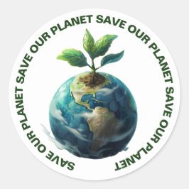 地球救のステッカー ラウンドシール
