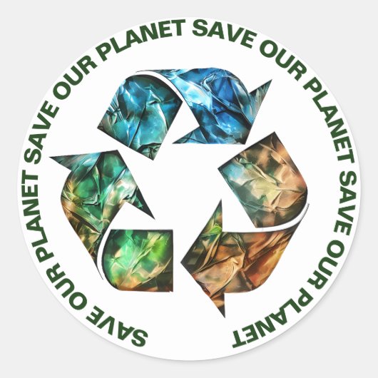 地球救のステッカー ラウンドシール (正面)