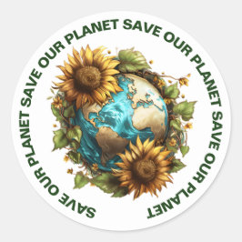 地球救のステッカー ラウンドシール