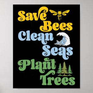 地球救の日ミツバチは木を掃除する ポスター