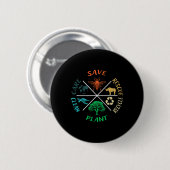 地球救の日ミツバチは木を掃除する 缶バッジ (正面&裏面)