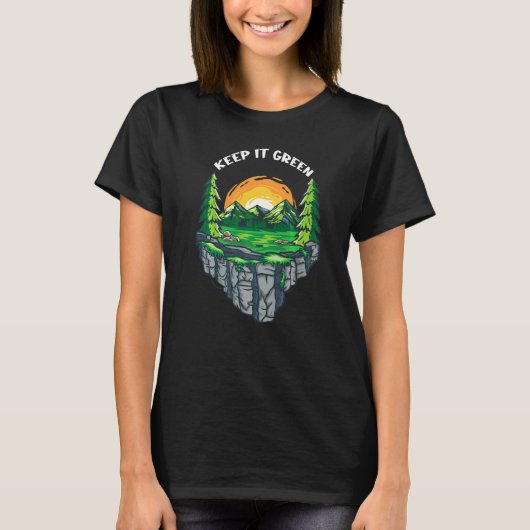 地球救の日地球は保青い Tシャツ (正面)