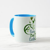 地球救の日、地球、愛の地球、私たちの母 マグカップ (正面左)