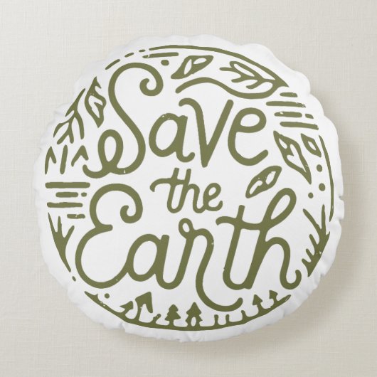 地球救の緑の美学 ラウンドクッション (正面)