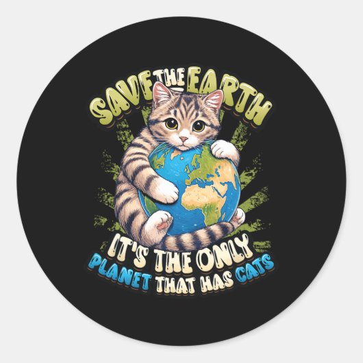 地球救は猫がいる唯一の惑星だ ラウンドシール (正面)