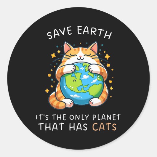 地球救は猫を飼っている唯一の惑星だ ラウンドシール (正面)