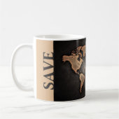 地球救世界地図レザー歴史的グローバル コーヒーマグカップ (左)