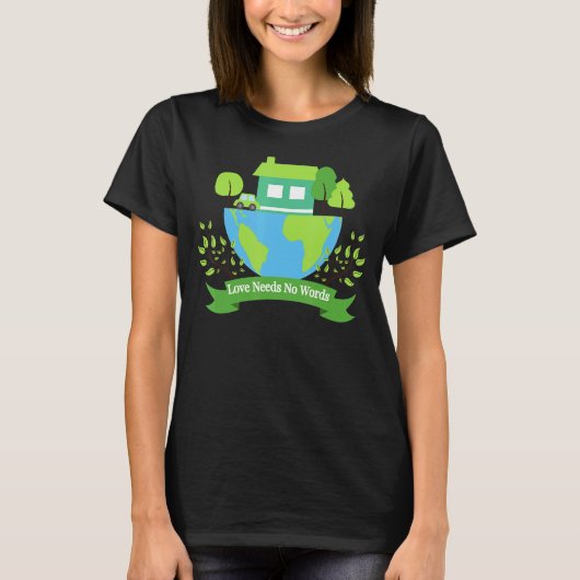 地球救惑星デー環境デー愛のニーズ Tシャツ (正面)