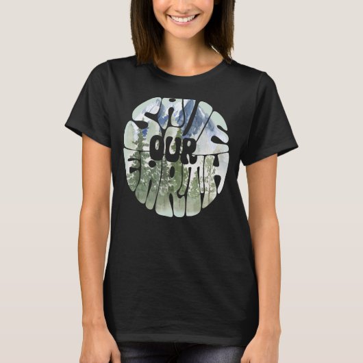 地球救気候変動 Tシャツ (正面)