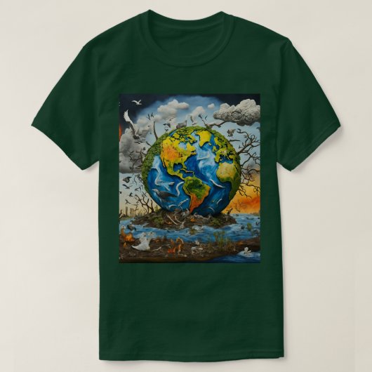 地球救温暖化Tシャツから Tシャツ (デザイン正面)