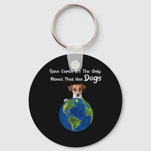 地球救犬の耳を持つ唯一の惑星だ キーホルダー (正面)
