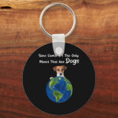地球救犬の耳を持つ唯一の惑星だ キーホルダー (正面)