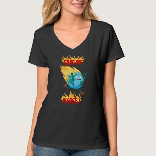地球救環境保護地球温暖化 Tシャツ (正面)