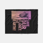 地球救象の環境P フリースブランケット (正面(横))