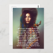 地球教え祈りの言葉先住民女性 ポストカード (正面/裏面)