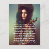 地球教え祈りの言葉先住民女性 ポストカード (正面)